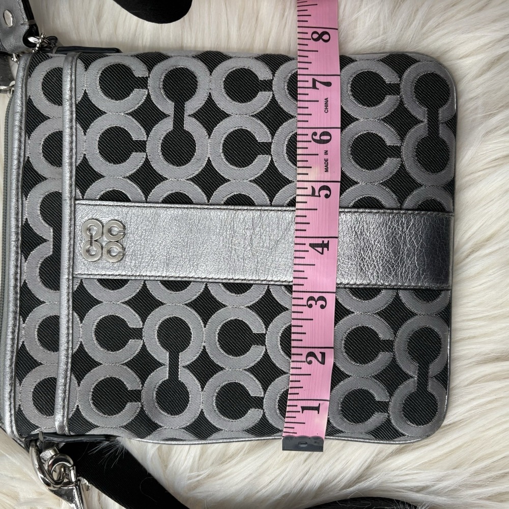 Coach 46802 Gunmetal/Black/Silver Crossbody Bag or Shoulder Purse - Picture 9 of 9